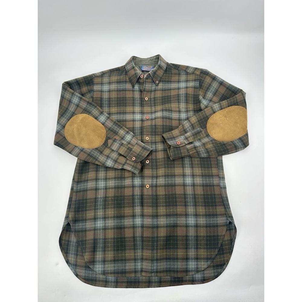 VTG Pendleton‎ Woolen Mills Multicolor Plaid Virgin Wool Shirt Men's Green